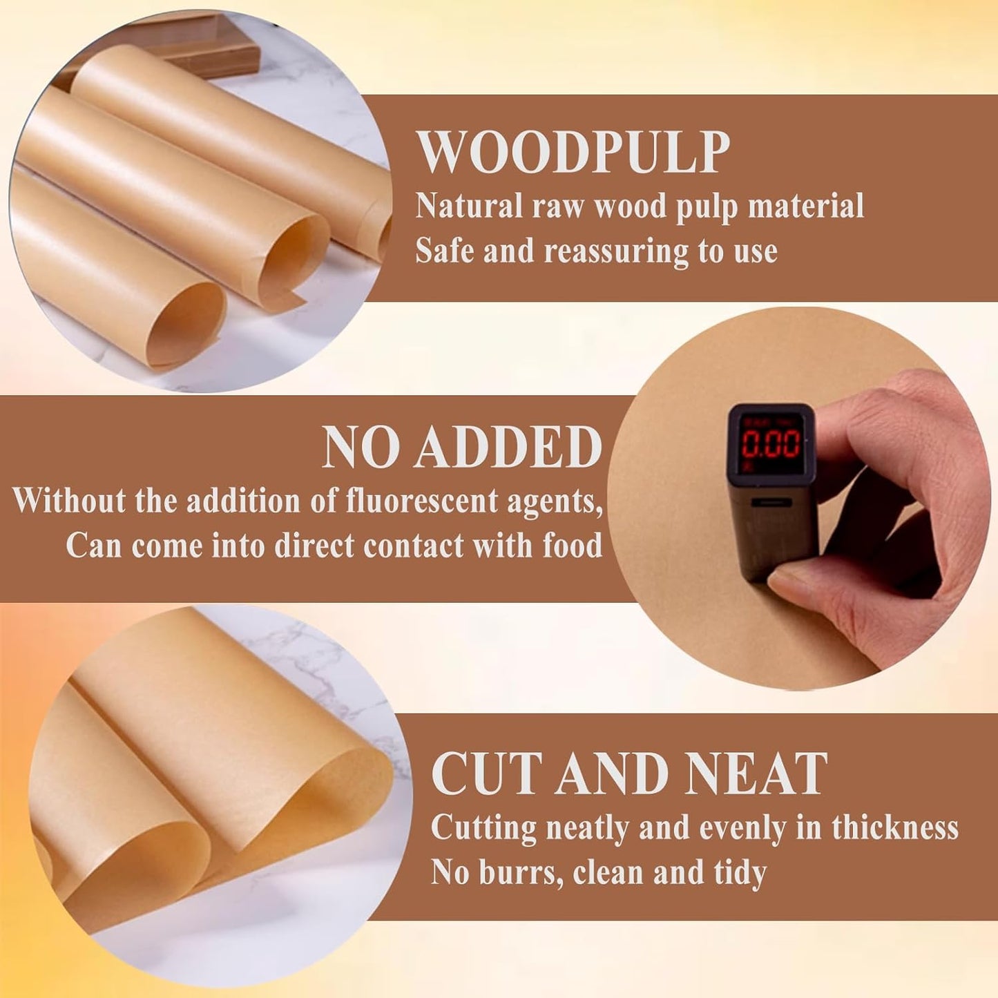 Unbleached Parchment Paper Sheets - 100 Pcs Baking Paper for Perfectly Baked Goods