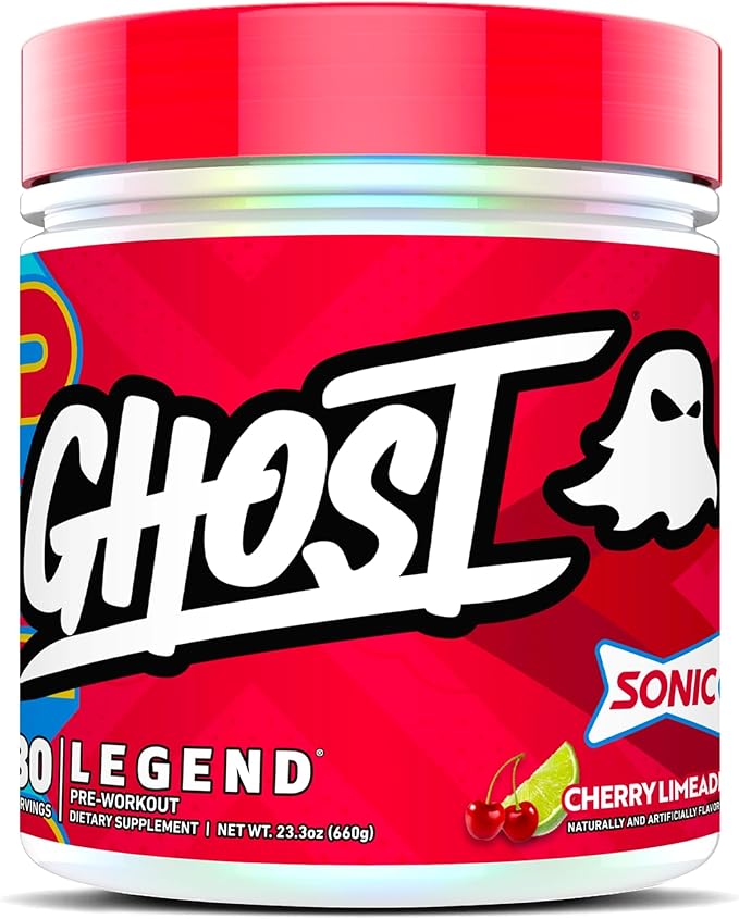GHOST Legend Pre-Workout Powder, Sonic Cherry Limeade - 30 Servings ??Pre-Workout for Men & Women with Choline, L-Citrulline, & Beta Alanine for Energy & Focus