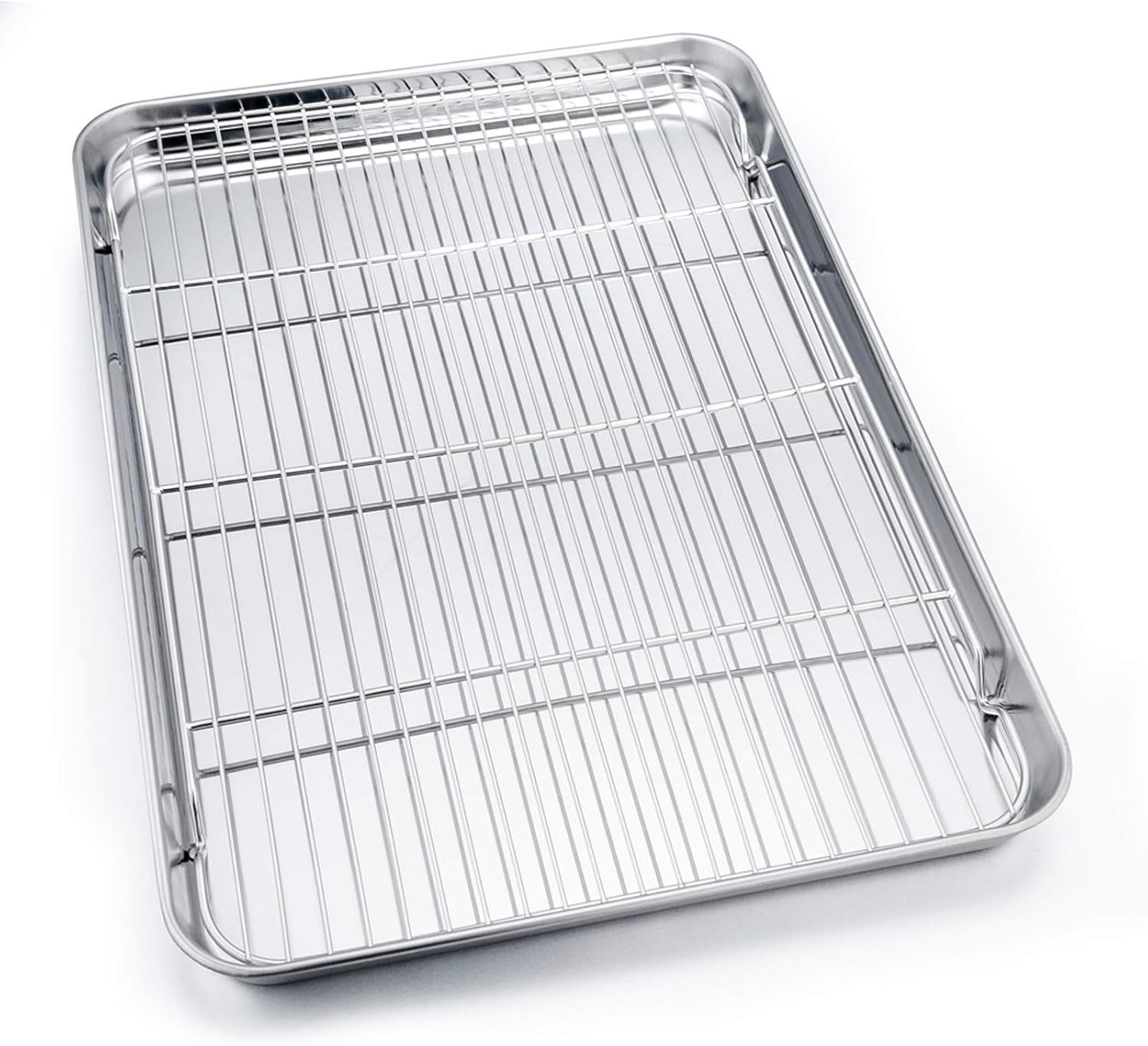 P&P CHEF Baking Sheet Pan Set - 19.6 Inch Stainless Steel Cookie Tray with Cooling Rack, Non-Toxic & Dishwasher Safe