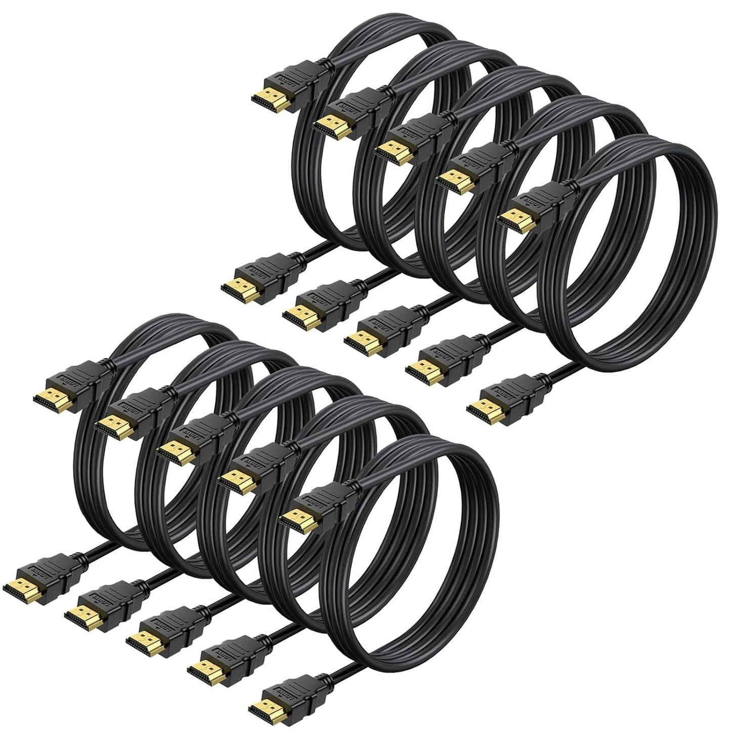CEFOJQAO 4K 6.6 10-Pack, 2.0 Cable-4K 2.2 2.3, 3D PS4, PS5 HDMI Cable FT Shielded HDMI Cable, Computer HDMI TV for HDR