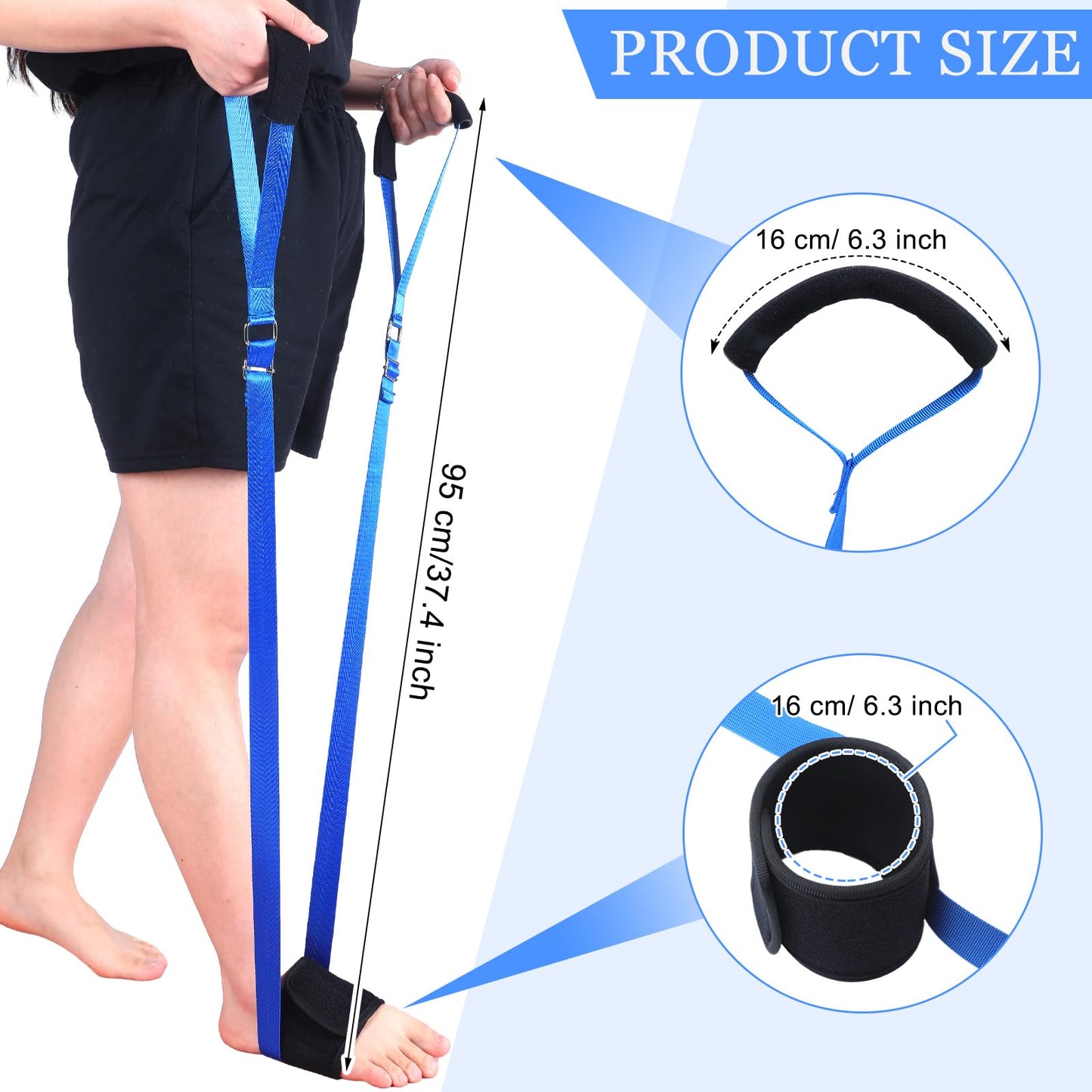 75'' Long Knee Replacement Recovery Aids After Surgery with Padded Handgrips and Feet Loop for Knee Pain Recovery Equipment Hip Rehabilitation to Improve Mobility and Flexibility Physical Therapy