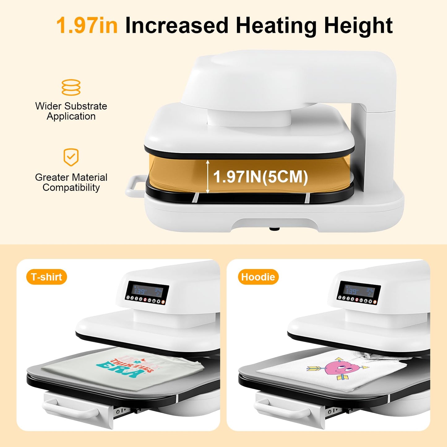 Auto Heat Press 2, Heat Press Machine for T Shirts with Adjustable Pressure & Higher Heating Height, Rapid Heating, Even Heat Distribution, 15x15 for HTV, Sublimation, Heat Transfer Projects