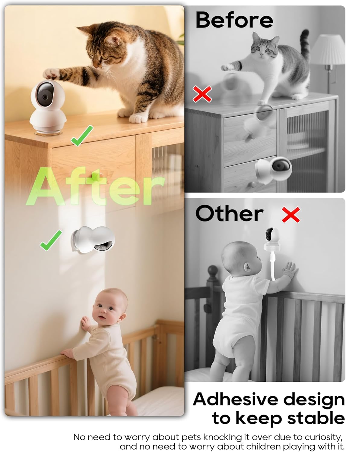 SAPESEHE C200/C210/C220/C230 1/4 Security Wall Mount for Ring Camera & Baby Monitor Mount, Suitable for Tapo and All
