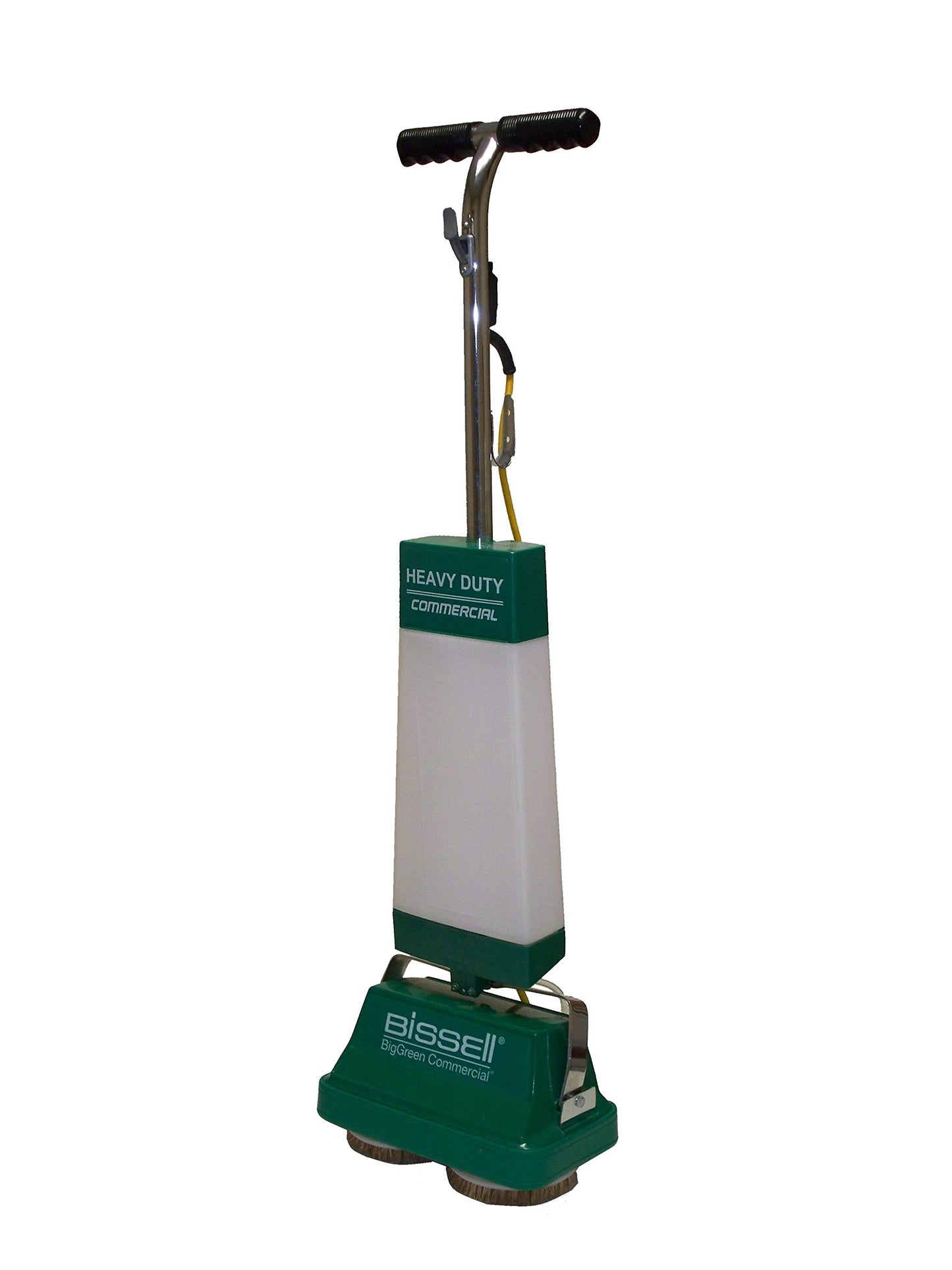 Bissell BigGreen BGFS5000 Portable Two Brush Floor Scrubber & Polisher, Polypropylene, 13"" W x 7"" D x 44"" H, White & Green