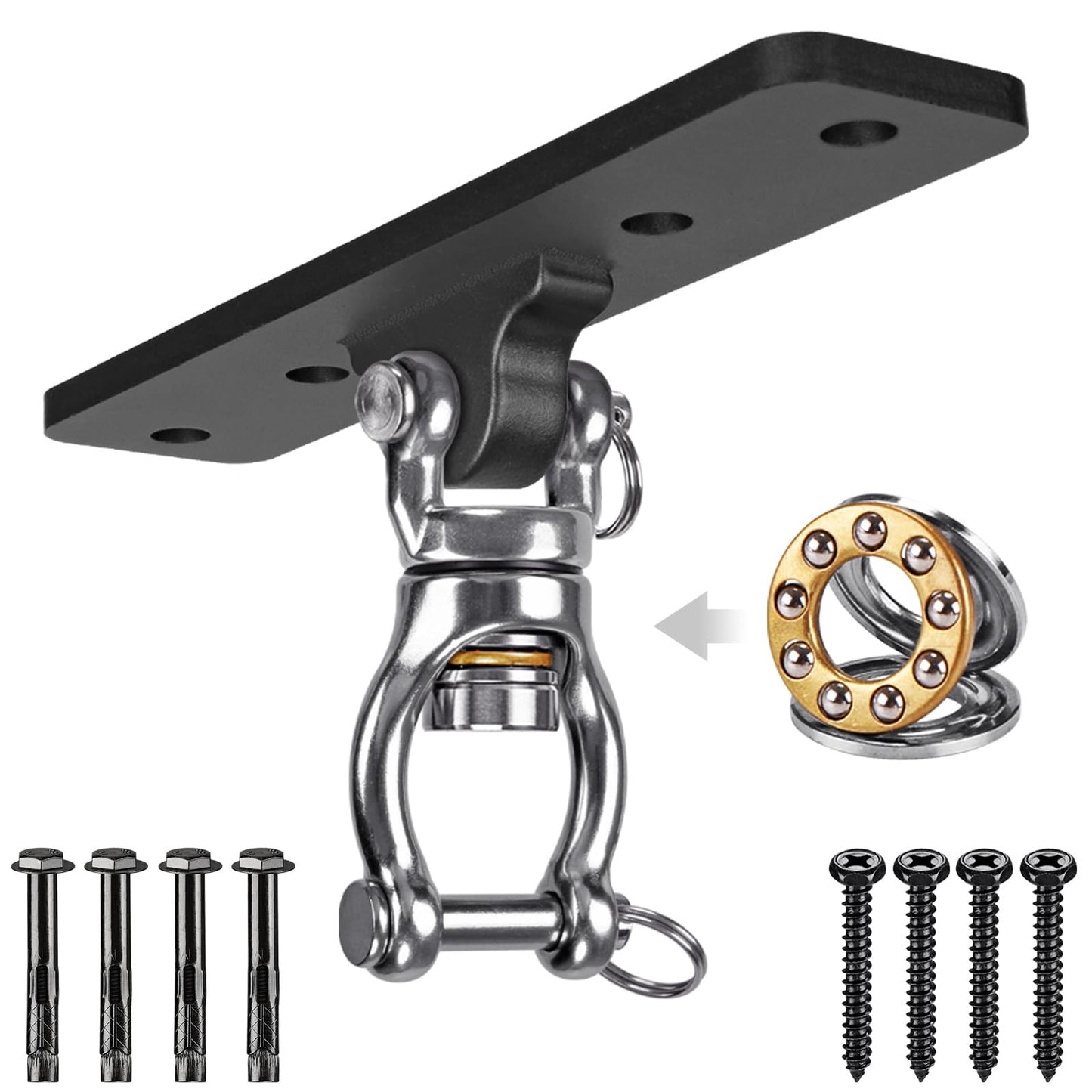 Dolibest Heavy Duty Swing Hanger, Swing Set Accessorie for Indoor Outdoor Playground, Porch Swing Hanging Kit for Wooden and Concrete Set with 4 Wood Screws and 4 Expansion Bolts, 900LB .