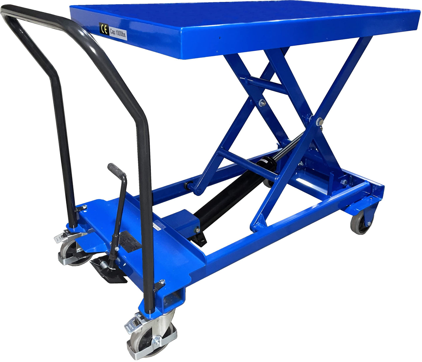 Premium Scissor Lift Table 1100 lbs Capacity 40-1/2" X 24" Platform 13-1/2" to 35-1/2" Height Pake Handling Tools