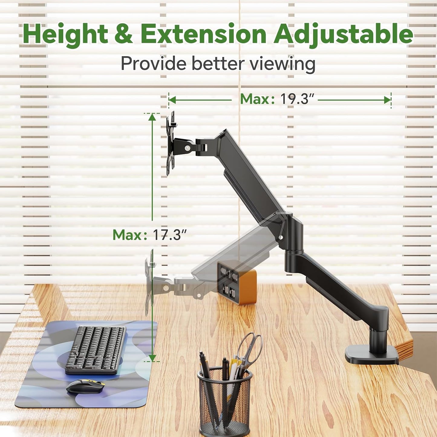 Ekisemio 13 32 Inch Single Monitor Mount, to Monitor Arm, Adjustable Monitor Stand