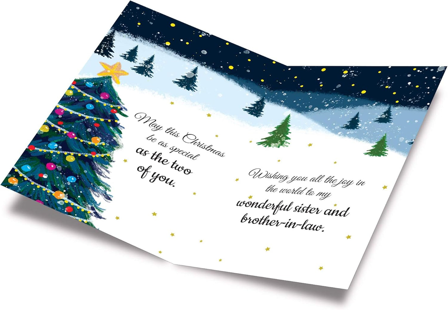 Prime Greetings Christmas Card - Eco-Friendly Design for Sister & Brother-in-Law | 5in x 7.75in, Thick Card Stock