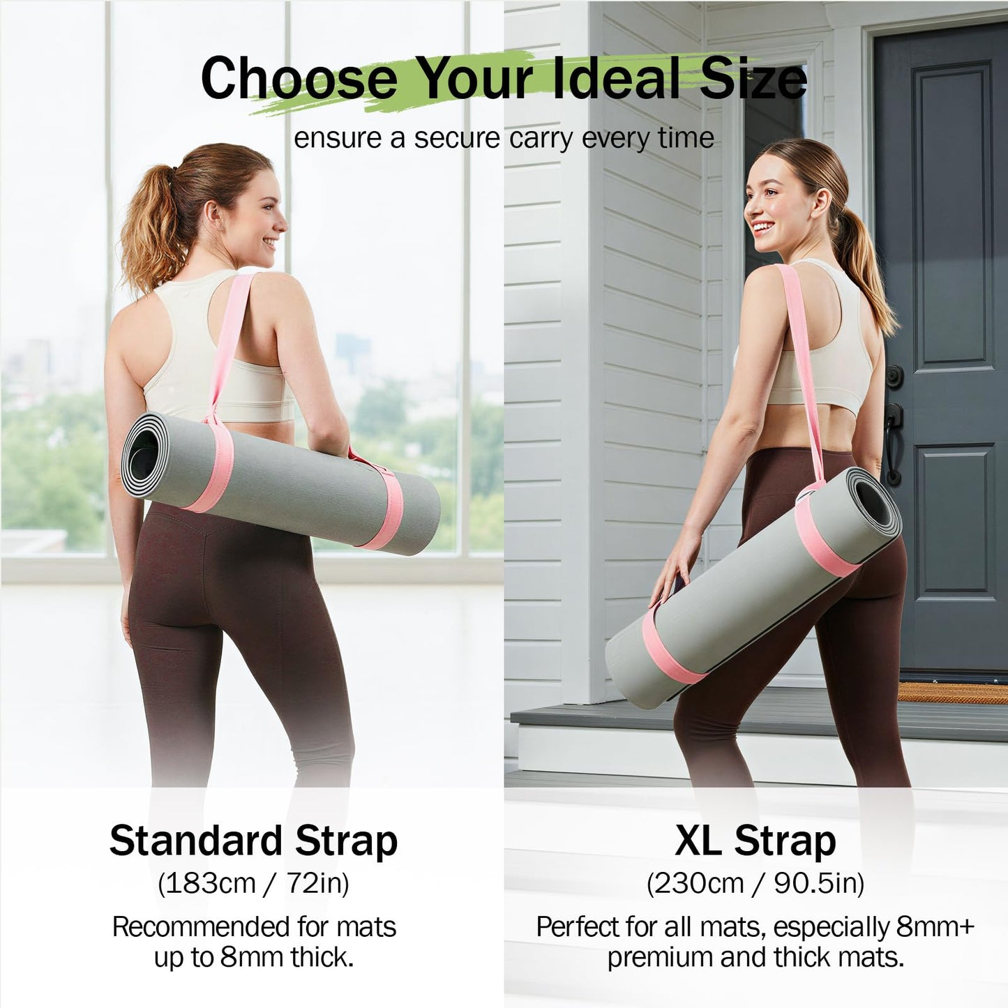 Slim Panda Yoga Mat Straps for Carrying, Adjustable Yoga Mat Carrier Sling Fits All Mats(Mat Not Included)