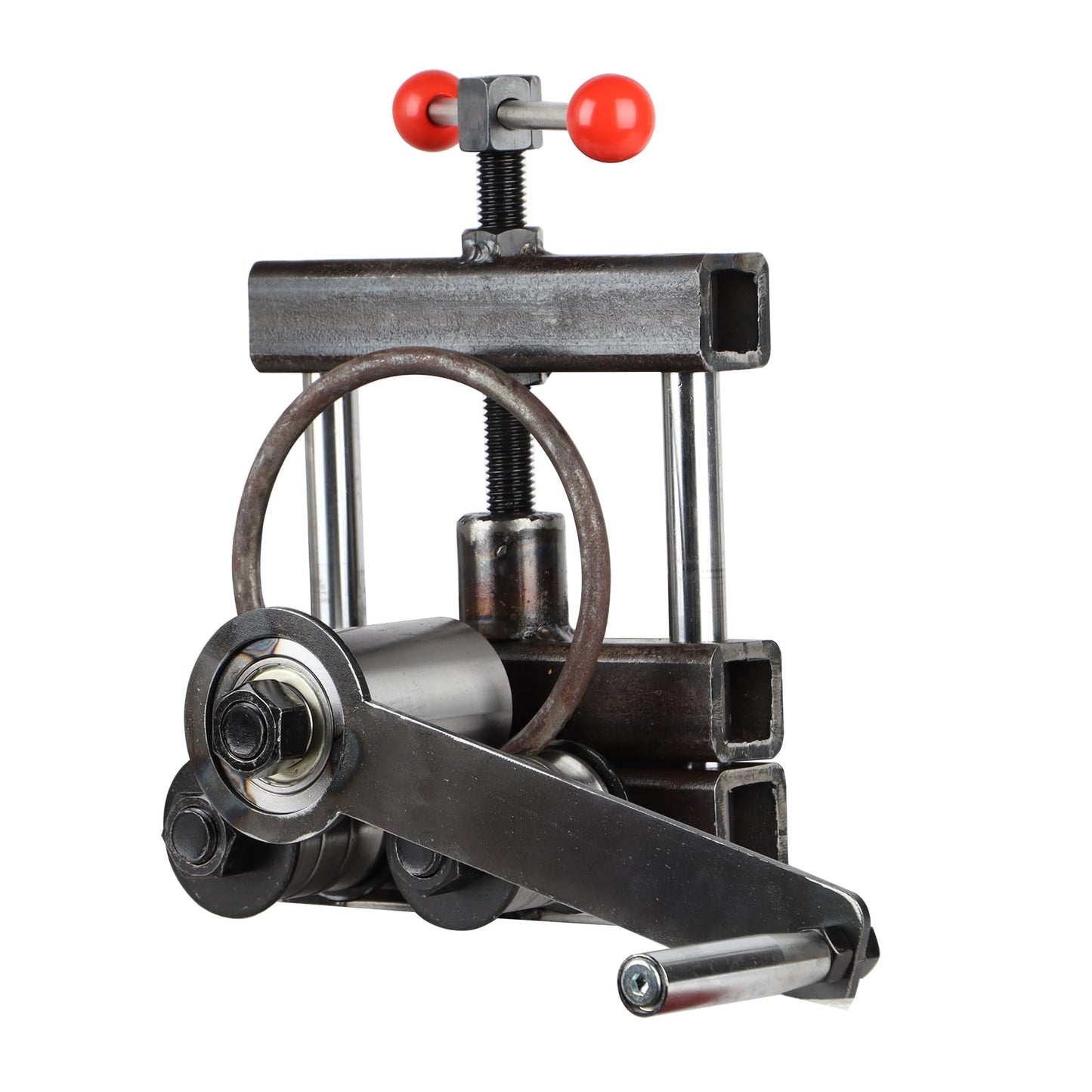 LGEGE Professional Ring Roller Bender, Heavy Duty Metal Forming Machine, Steel Plate and Bar Bender Tool, Manual Operation, Up to 5mm Plate and 12mm Bar Capacity
