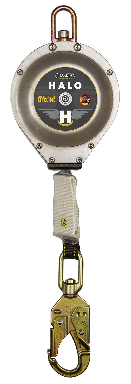 Guardian Fall Protection 10909 Halo Web SRL – 20 ft. Nylon Webbing with Carbineer, Swivel Top, Steel Snap Hook