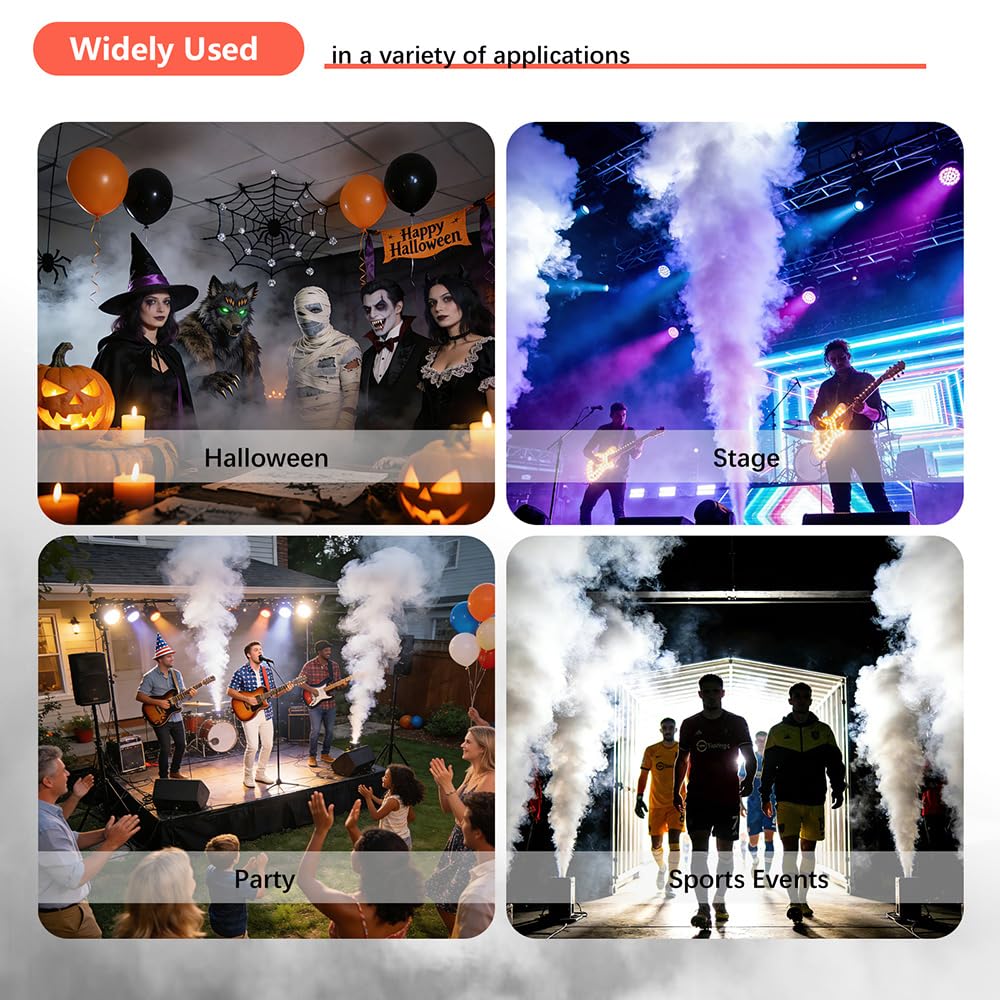 BORGOVA Vertical Fog Machine 1500W, DMX & Remote Control, 30ft Smoke Range, Timer - Stage DJ Halloween Party Effects (BF-06)