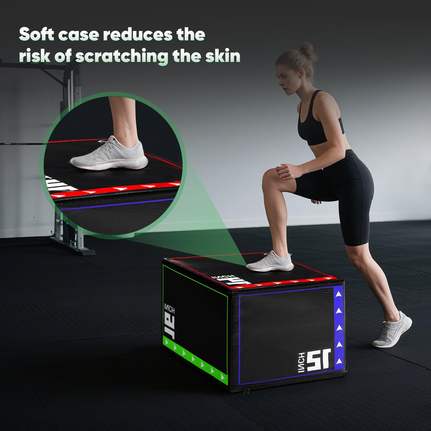 FAHKNS 3 in 1 Foam Plyometric Jump Box,Plyo Box High-Density,EPE Foam Core PVC Leather Cover Non Slip,Jumps Exercise for Home Gym Training Fitness