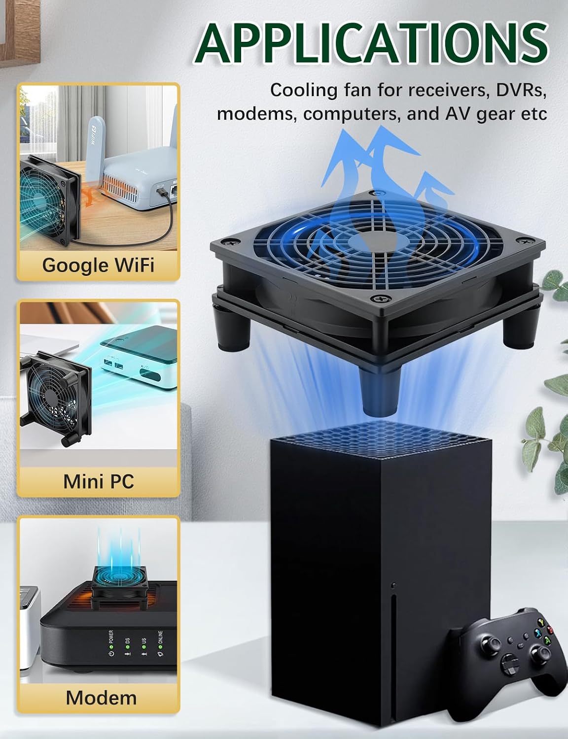 120mm 5v 3 5G USB Computer Cooling Fan Speed Controller Quiet Cooling for Router Xbox PlayStation Receiver DVR T-Mobile