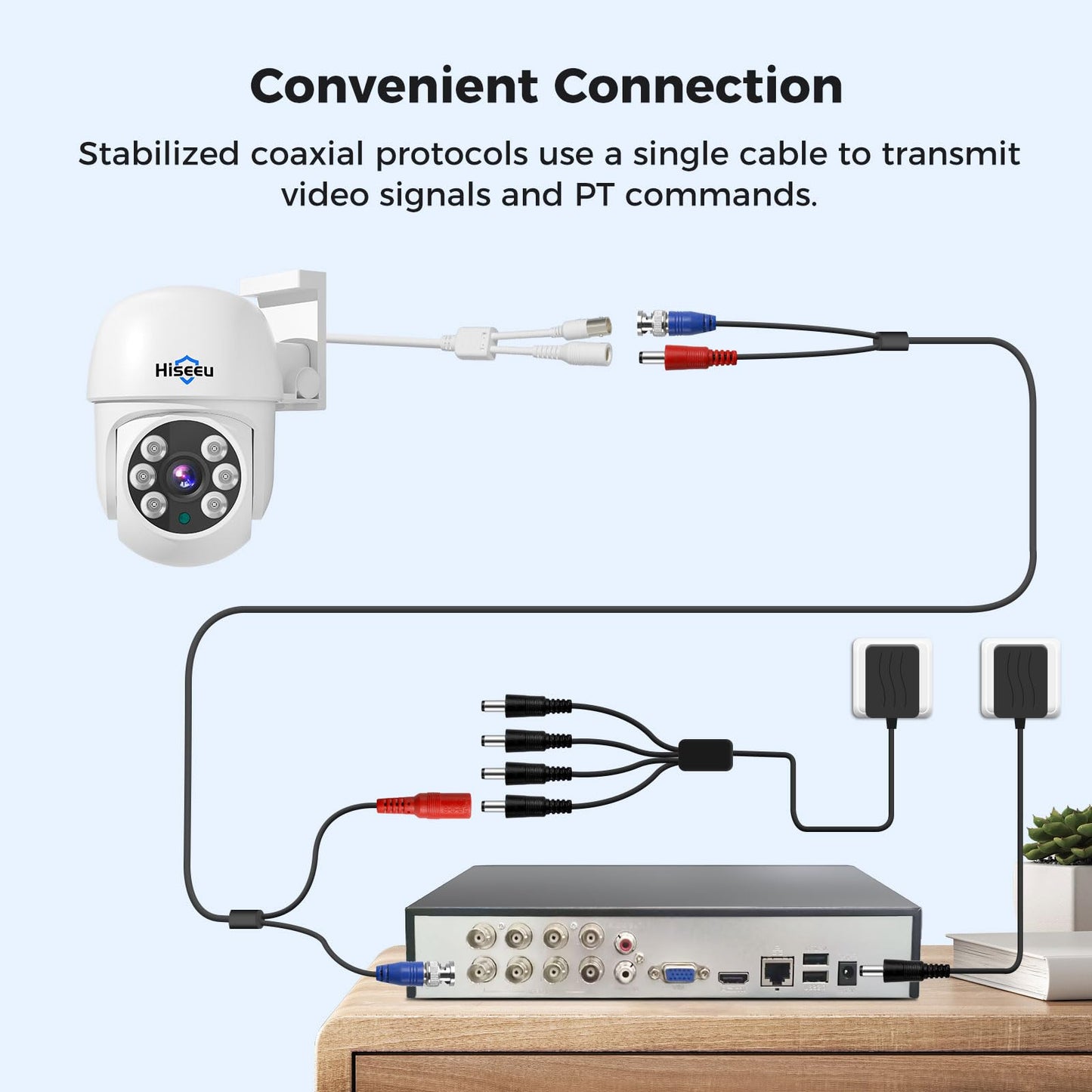 Hiseeu 3K Outdoor Wired Security Camera System with 8CH 5MP DVR,8 x 5MP PTZ CCTV Cameras,360°Coverage,Smart Dual Light & Audio,Person/Vehicle Detection,3TB HDD,100ft Night Vision,24/7 Recording