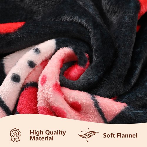 Fleece Throw Blanket for Couch - Pink Heart Soft Flannel Blanket for Bed, Cozy Lightweight Blanket, for Women, 50x60 Inches