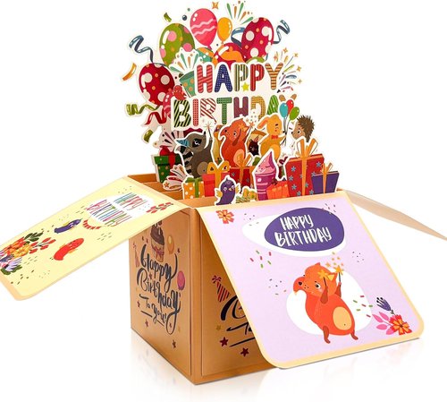 Funny Happy Birthday Pop-Up Card - 3D Celebration Gift Box for Family & Friends | Unique Design