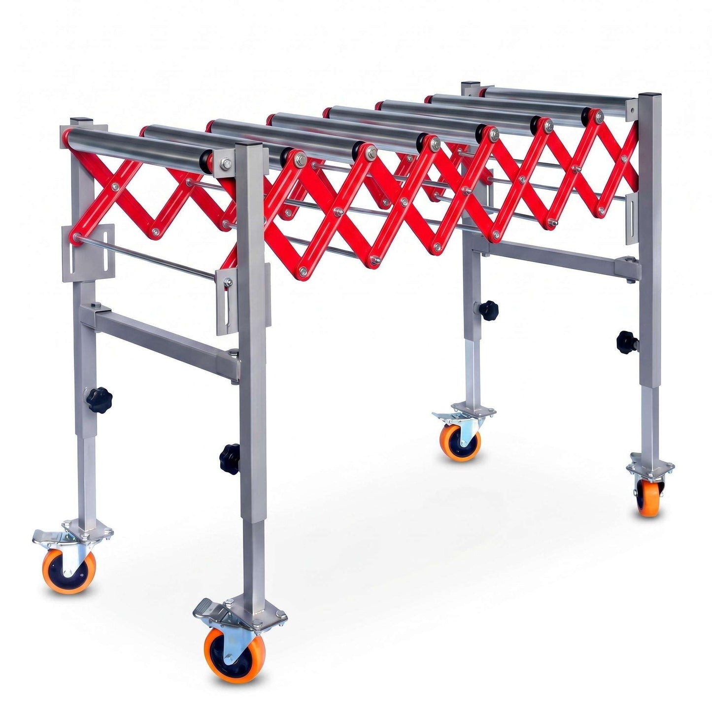 Expandable Roller Conveyor Flexible Roller Conveyor, Adjustable Roller Conveyor with Skate Wheels, 600 lbs Capacity with Height Adjusts Up to 28 inches