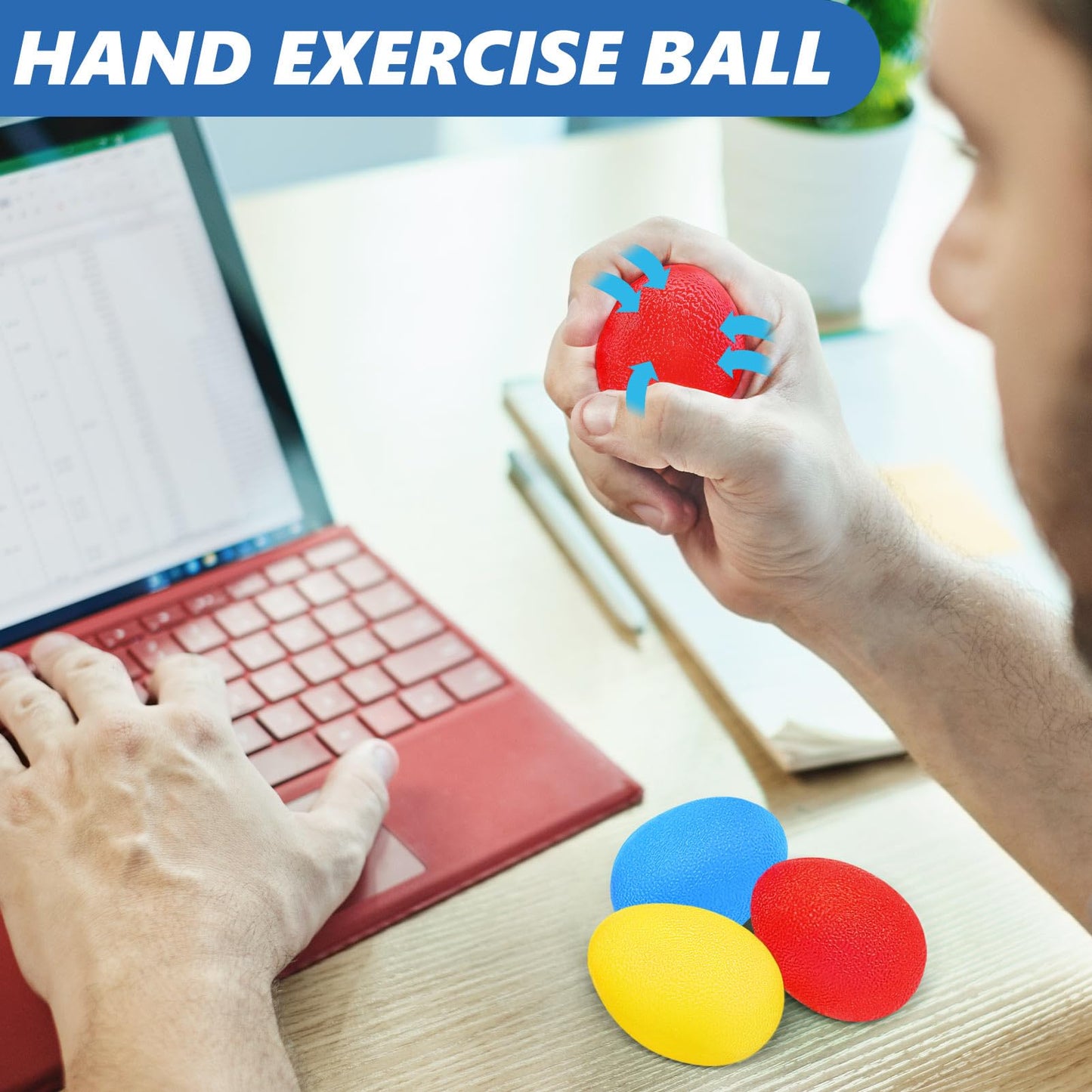roygra Grip Strength Trainer (8 Pack), Forearm Strengthener, Stress Balls for Adults, Hand Strengthening Devices, Wrist Finger Strengthener, Physical Therapy Exercise Equipment, Golf Baseball Climbing