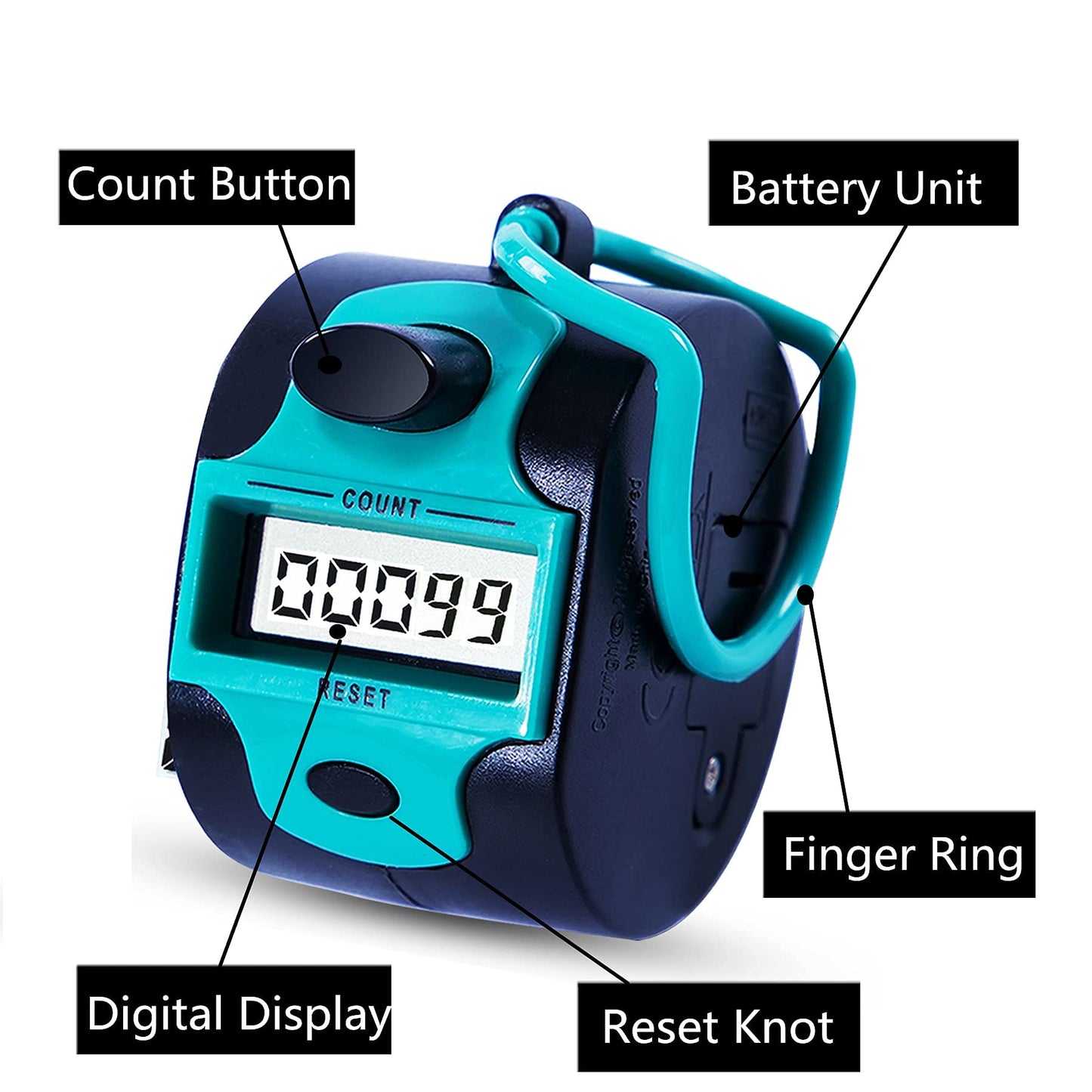 Handy Counter Click Manual Digital clicker Stitch Tally Counters Finger Mechanical Palm Handheld Pitch 5-Digit Electronic Display Click Counter Number Count for Row, People, Golf,Crochet,Lap&Knitting