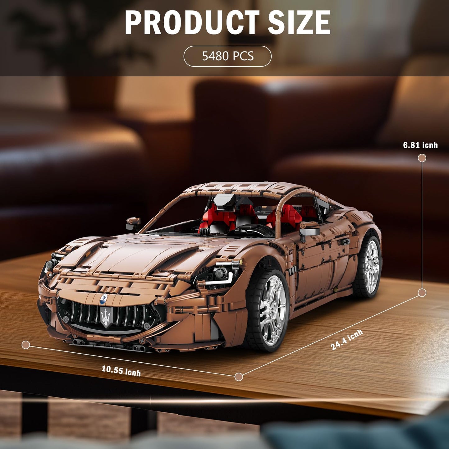 Reobrix Sports Car Building Blocks Set for Adults, Remote Control 1:8 Racing Car Vehicle Toy Model Building Kit for Adult, 11009, Creative Gifts for Boys Girls Adults 14+ (5480PCS)