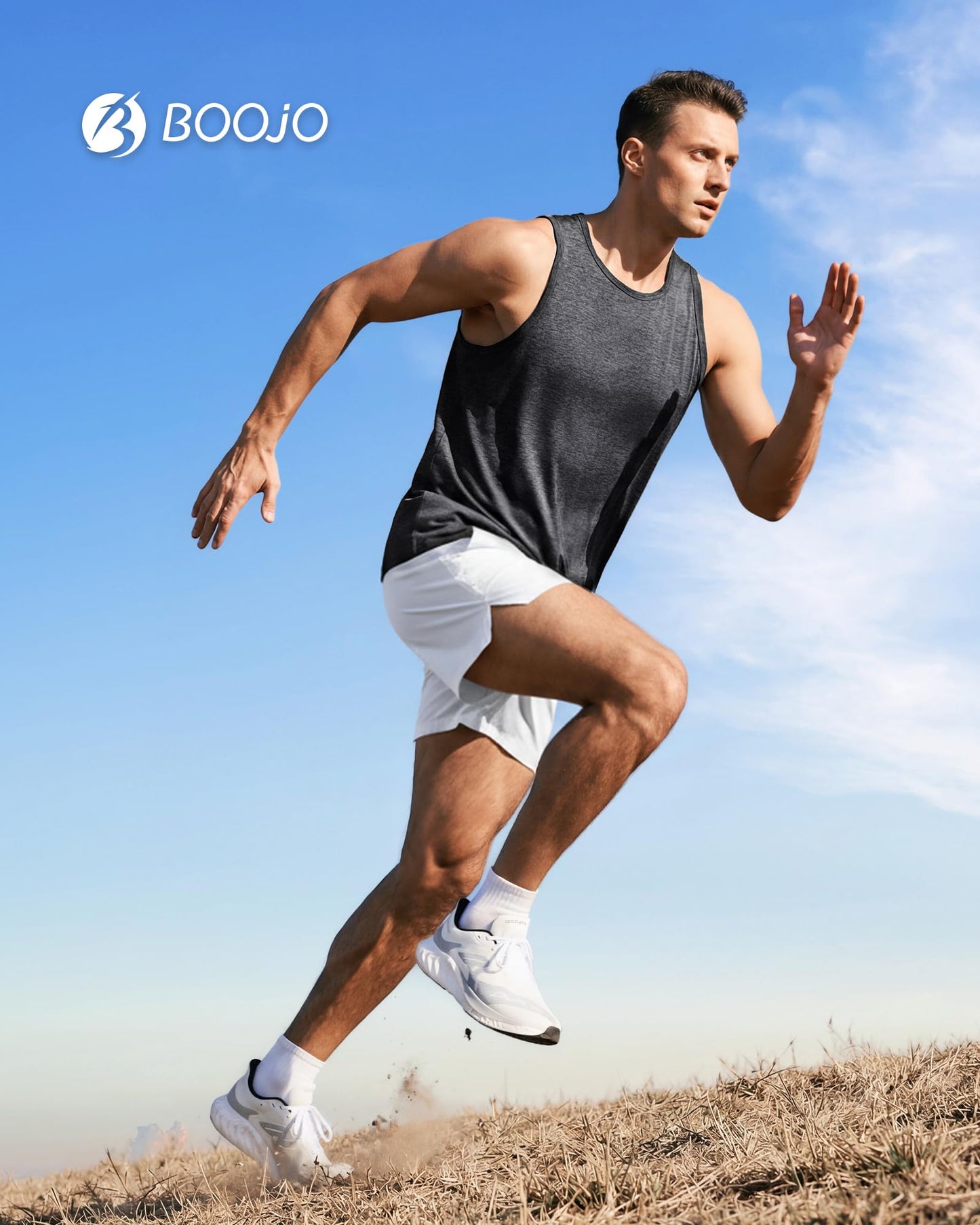 BOOJO 3 Pack Tank Tops Men - Summer Quick Dry Moisture Wicking Workout Muscle Sleeveless Shirts for Gym Beach Running