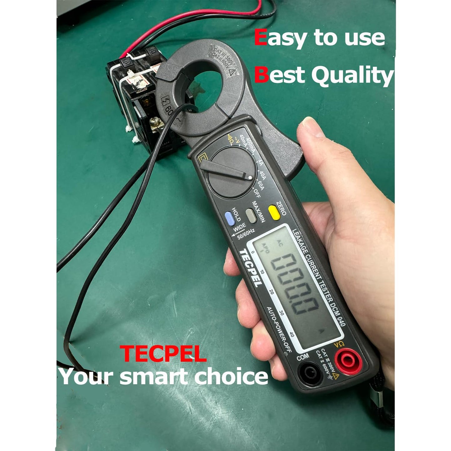TECPEL DCM-040 AC Leakage Clamp Meter 10 μA high Resolution on 40mA Range