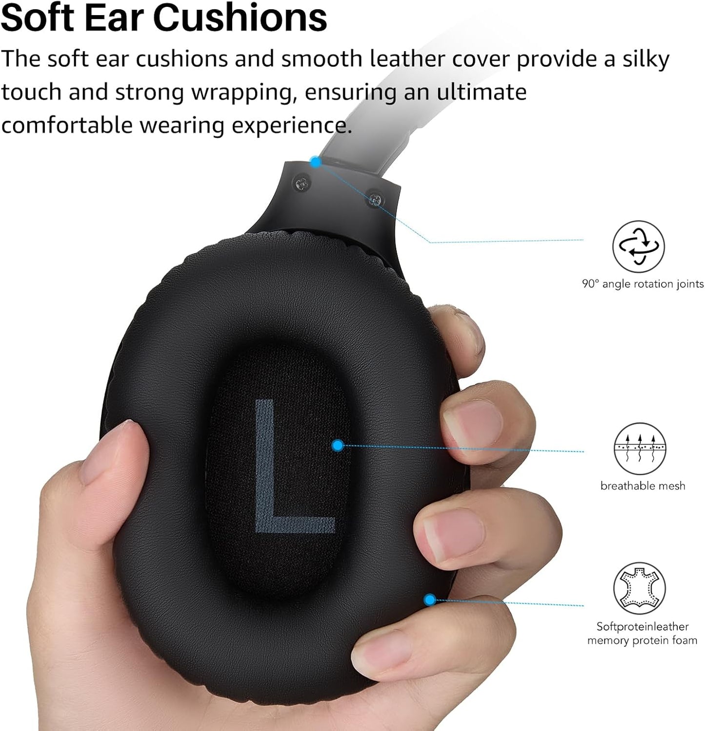 TOZO HA1 5.4 70H Headset, 32 Bluetooth Over Ear Headphones, Playtime with Mic, Foldable Wireless Deep Bass Stereo Sound