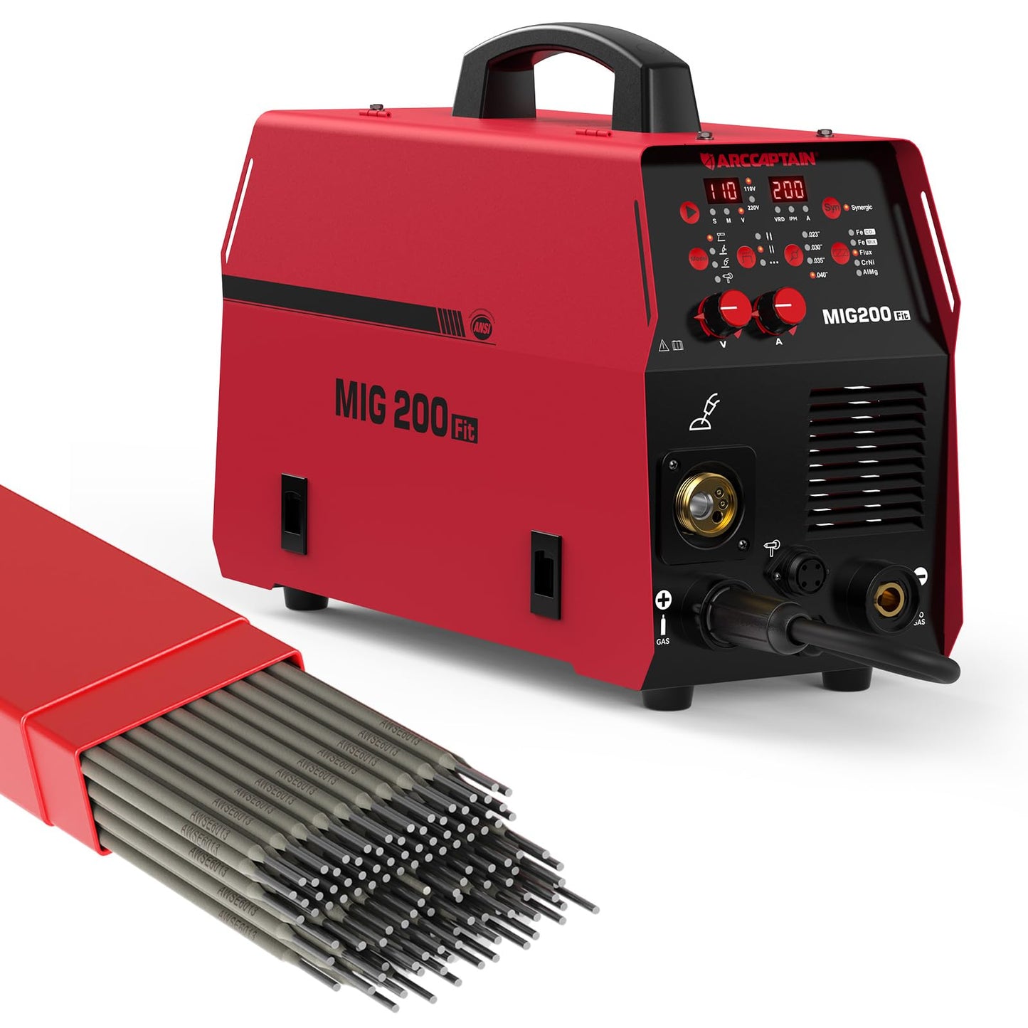 ARCCAPTAIN 6-in-1 Aluminum MIG Welder with E6013 Welding Rod 3/32" 5LB