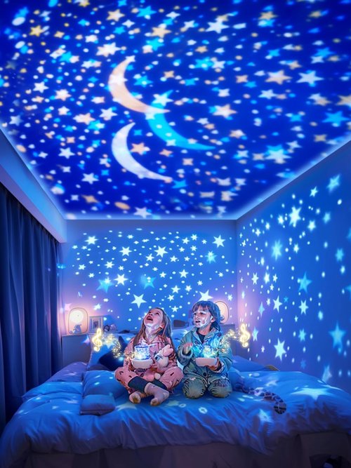 21 Sets of Films + Projector Night Light for Kids, Kids Night Light Projector, Ceiling, Remote Control & Bluetooth Speaker, 360° Rotating Lamp for Baby Girls Christmas, Nursery, Room Decor