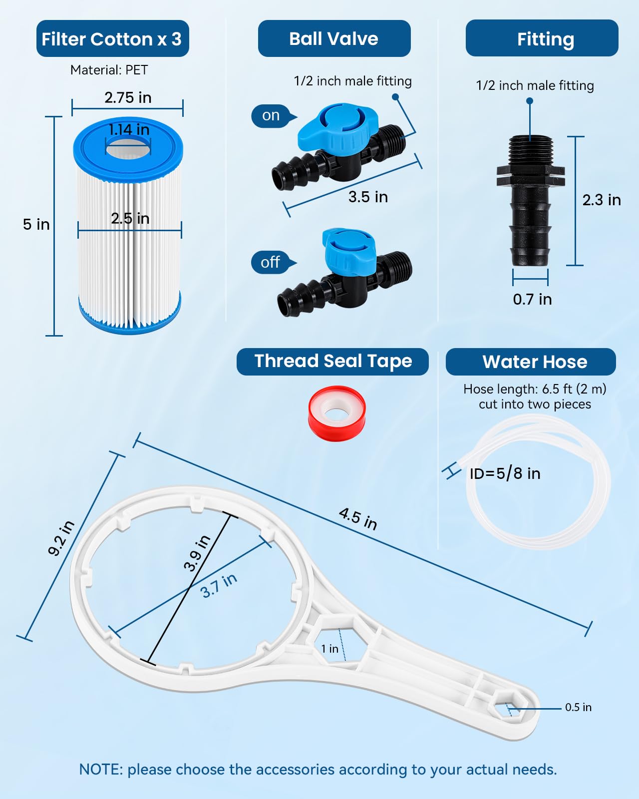 BAOSHISHAN Cold Plunge Water Filter Kit for Ice Bath Tub & Chiller Systems