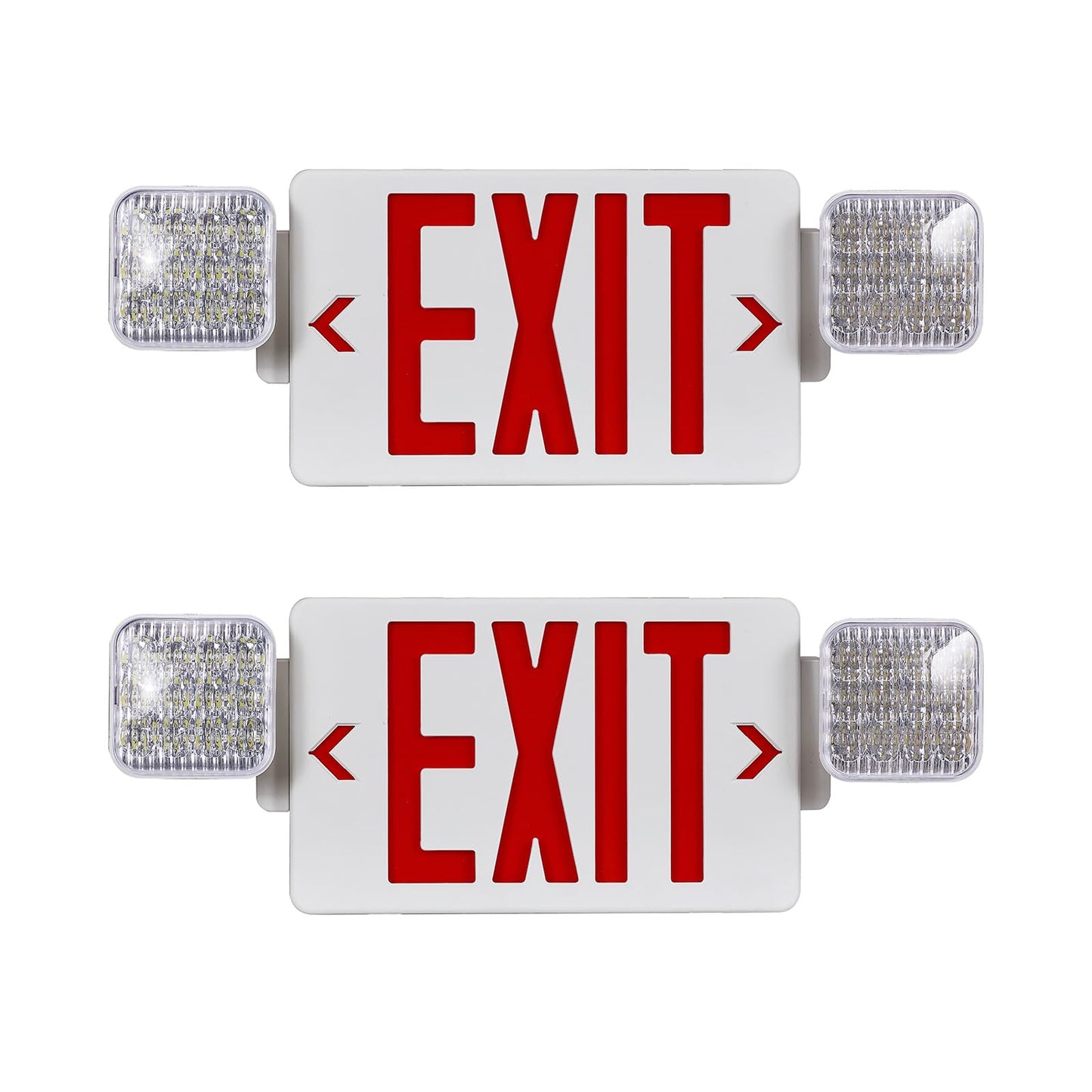 CM MZY Red Exit Sign with Emergency Light, Two Adjustable Square Head,Exit Sign with Battery Backup,Exit Signs Combo for Business,US Standards,UL Certified,120V/277V AC,2 Pack