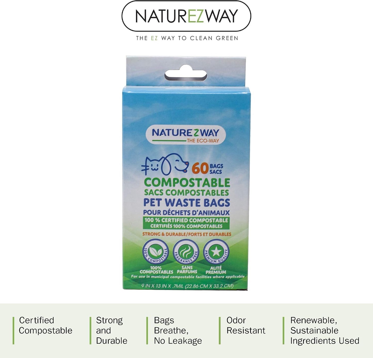60 NATUREZWAY Pet Waste Bags, CT