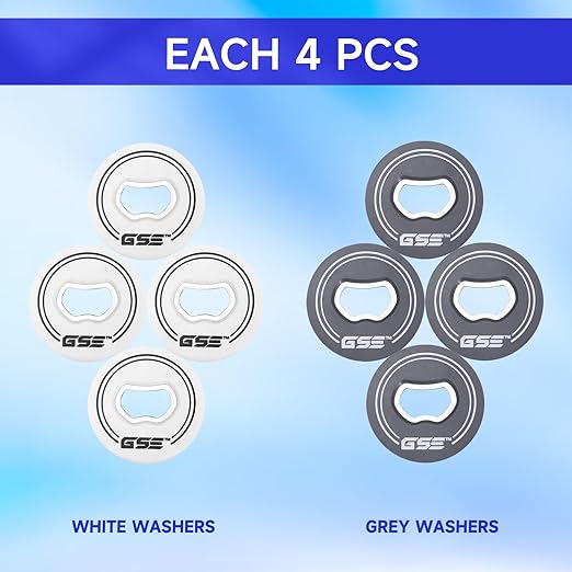 GSE Games & Sports Expert Set of 8 Replacement Washers with Bottle Opener for Washer Toss Game (White/Grey)