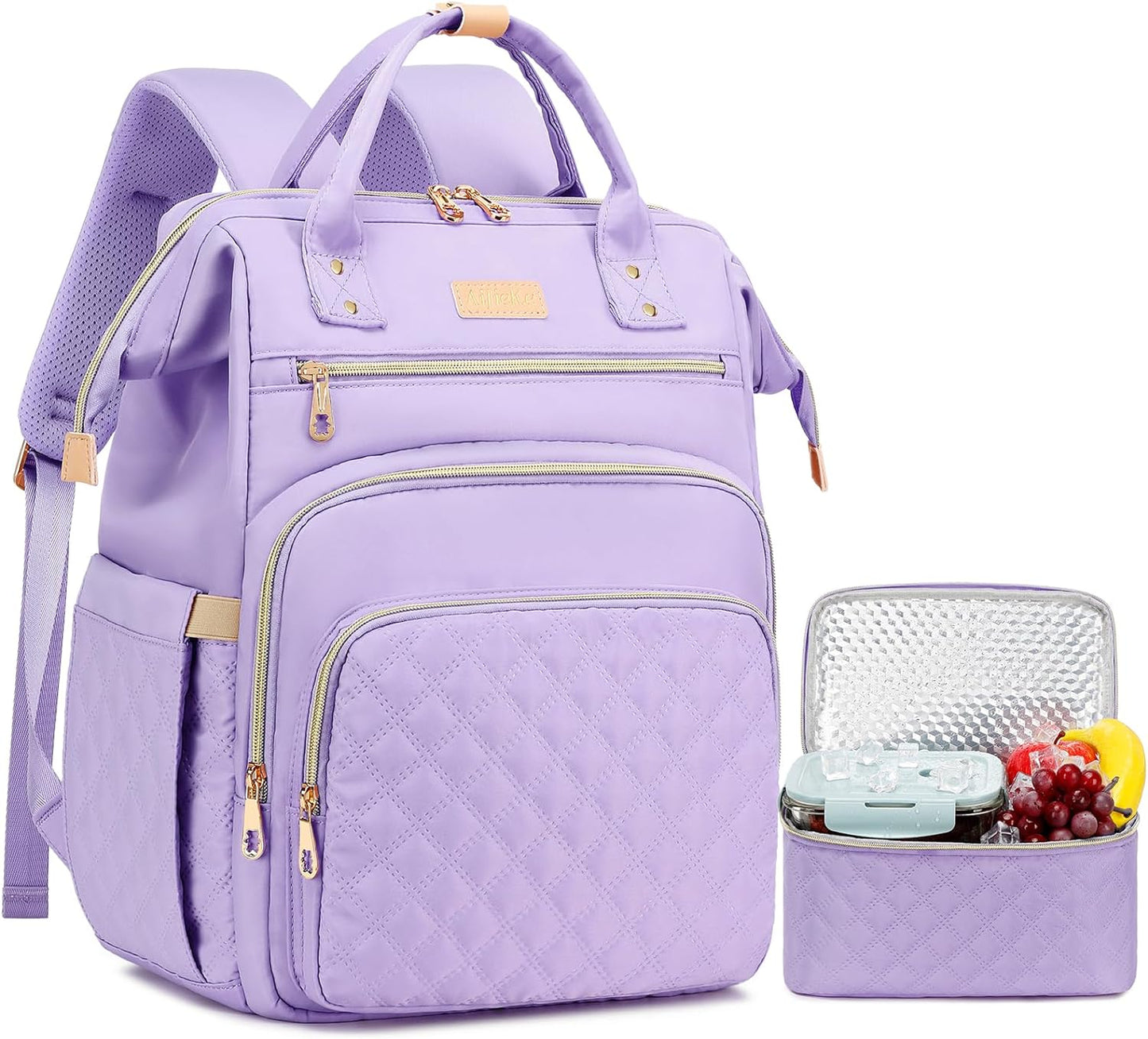 Backpack, 15.6 inch Backpack Backpack Backpack Backpack, Lunch Laptop with Insulated Lunch Bag, Cooler for Women, Large