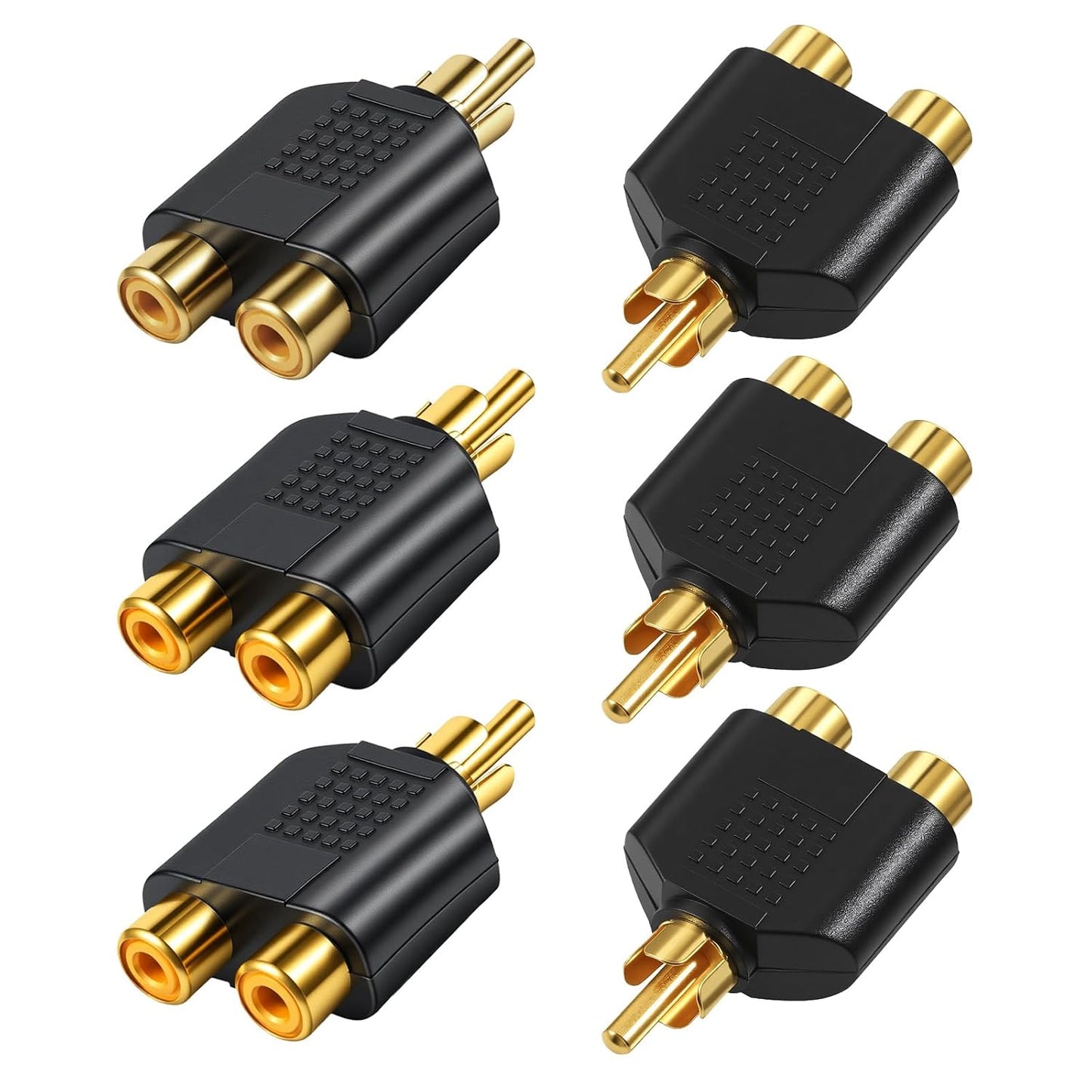 Eldraqth 3.5 mm 3.5mm (6 Pack) RCA Y Splitter Adapter TRS to Dual RCA F Stereo Male to Dual Female Audio Breakout