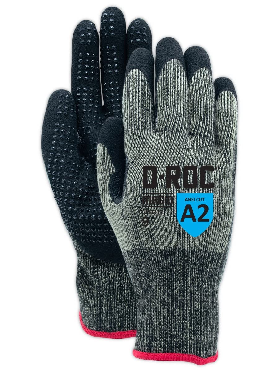 MAGID D-ROC ANSI A2 Heat-Resistant Work Gloves with Sandy Nitrile Coating, 12 Pairs, Size 11/2XL, GPD249