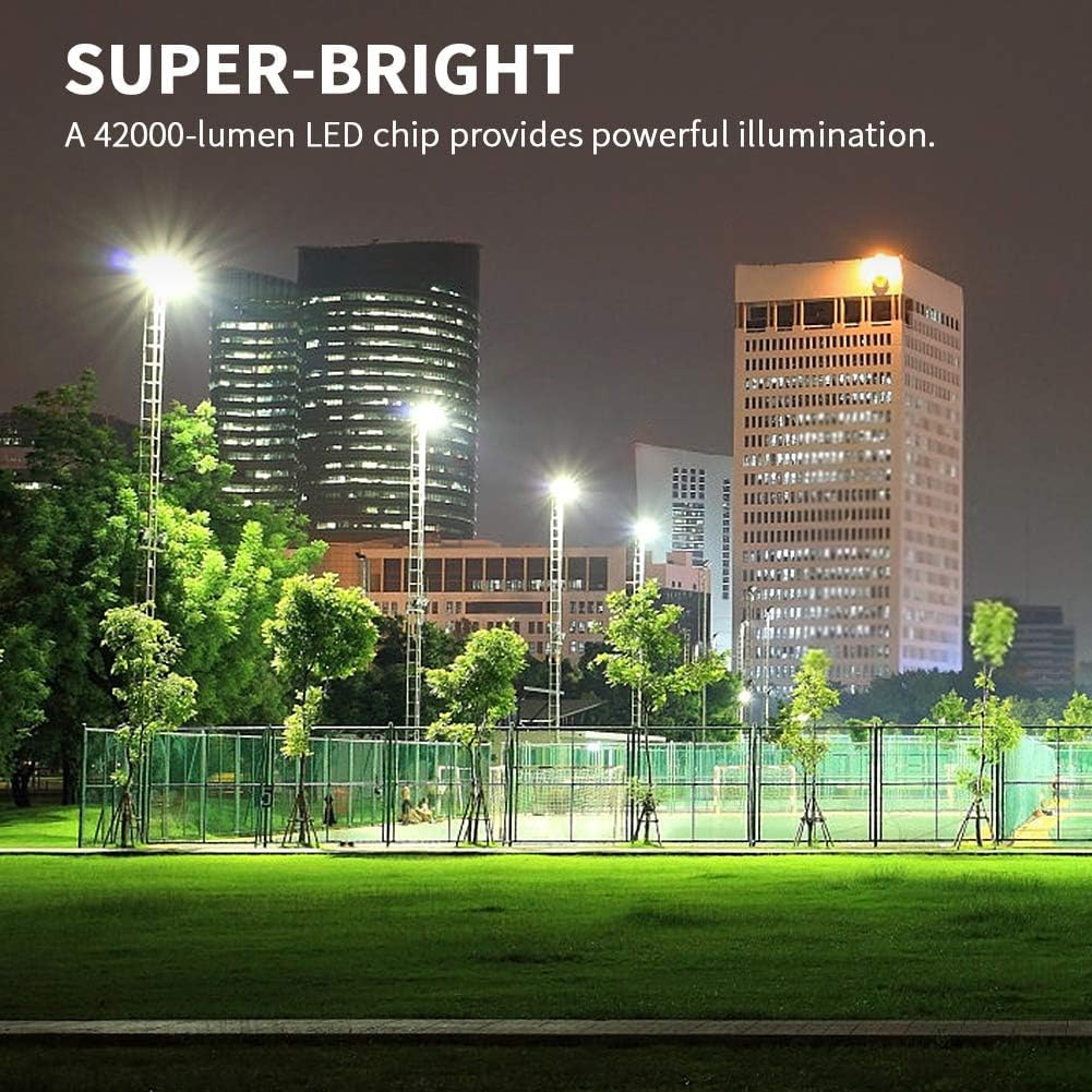 ledmo 360W LED Flood Lights Outdoor, Super Bright 50400LM Stadium Lighting, Commercial Sports Floodlight with Adjustable Bracket Light up Yard, Arena, Barn, IP65 Waterproof 5000K Tri-Modular (2Pack)