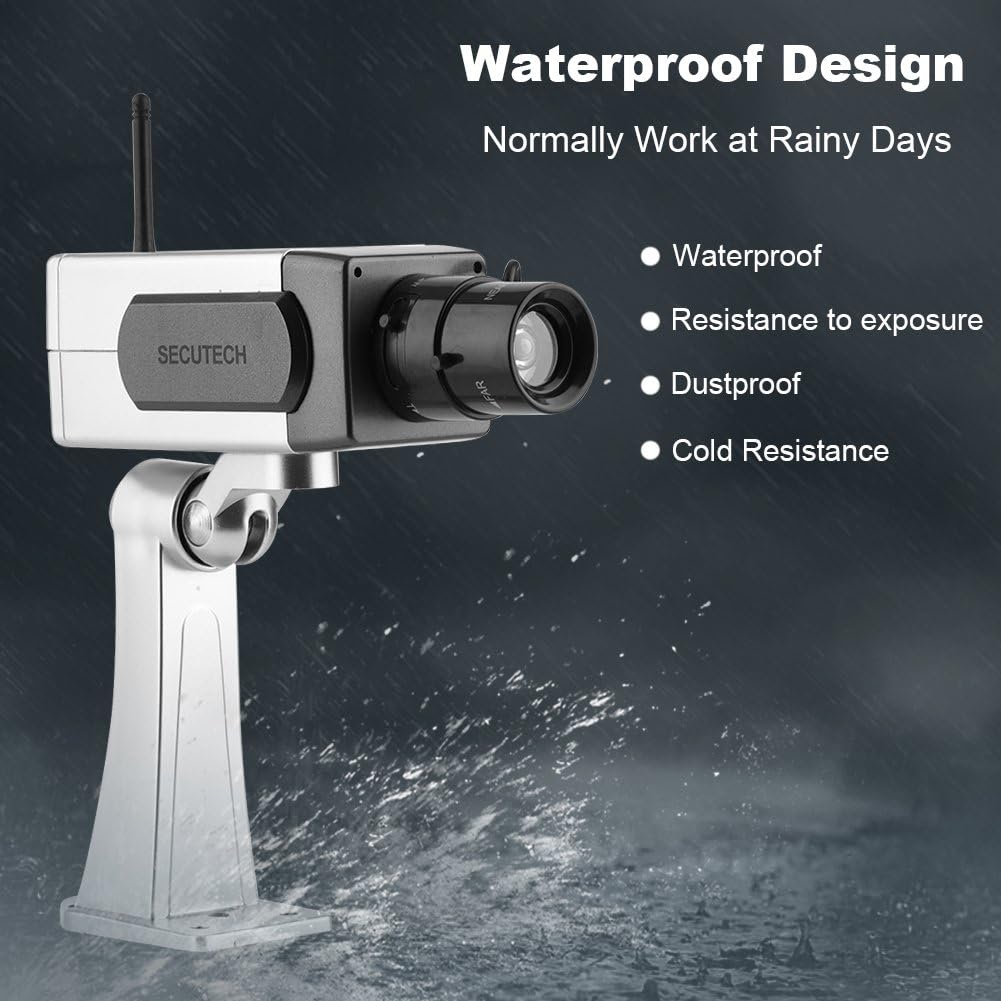 Serounder Dummy Dummy Security Camera, Fake Security Camera with Motion Sensor Light Fake Surveillance Security Camera