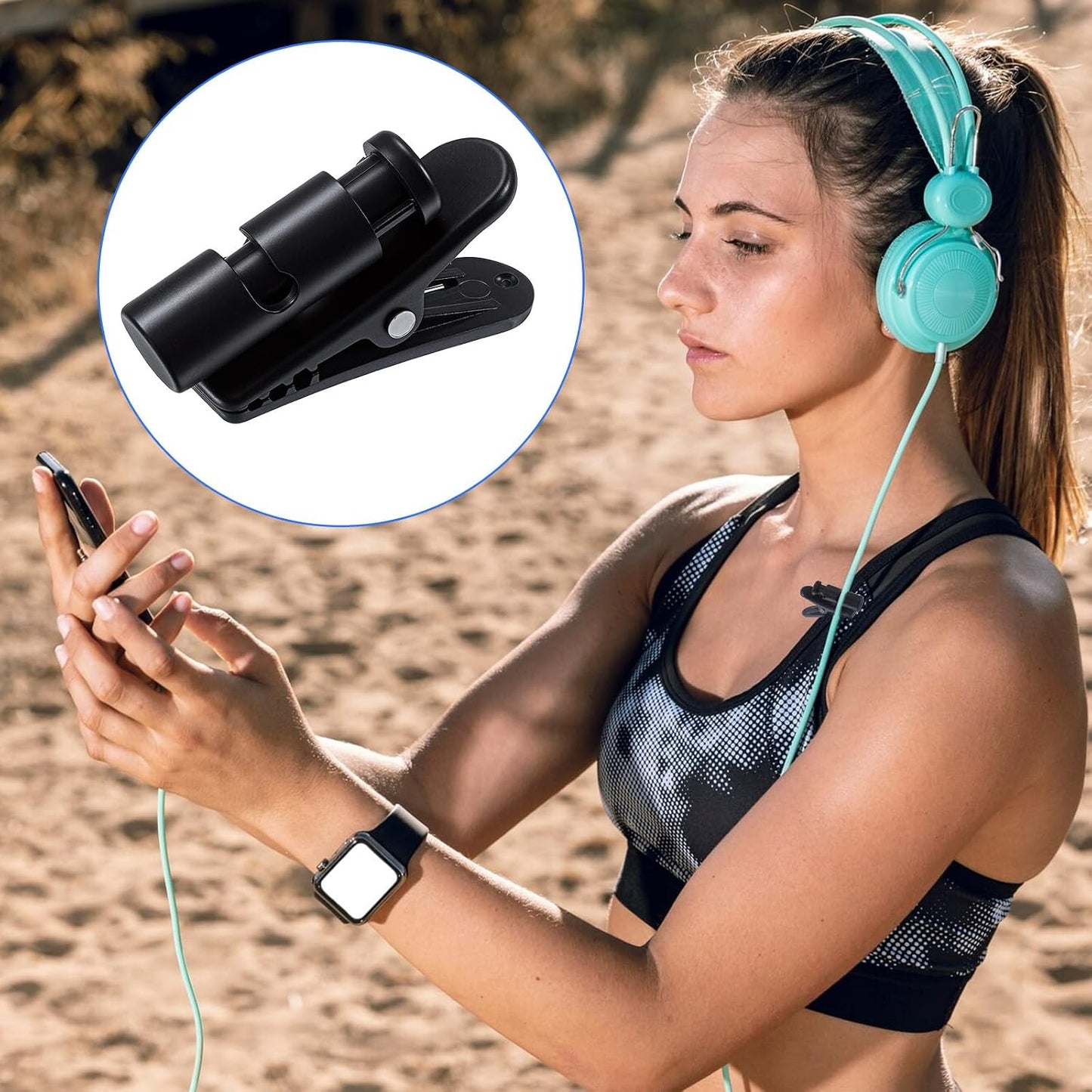 Matwsec 6 2 Headset 0.5-3mm 2-4mm Headset Pcs Headphone Wire Clips, Size Black Cable Clips, Headphone Cord Clips, Small
