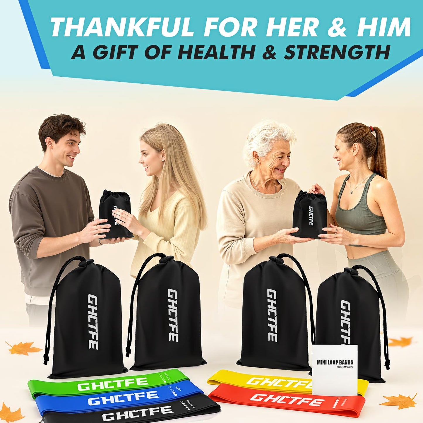 GHCTFE 20 Pcs Resistance Bands, Exercise Bands Bulk Set for Trainers & Physiotherapist, Mini Loop bands for Physical Therapy, Pilates, Yoga, Group Bootcamp Workout, Home Gym Exercise for Women and Men