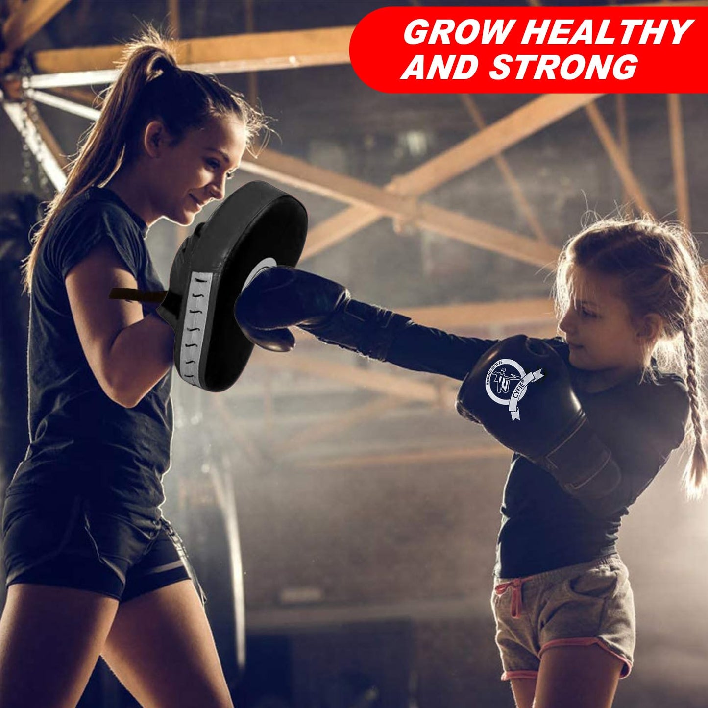 SEISSO Kickboxing Gloves Boxing Kick Pads Punching Mitts Set for Taekwondo Karate Training Target Focus Muay Thai Pads Punch Kicking Strike MMA Martial Art for Kids Adults