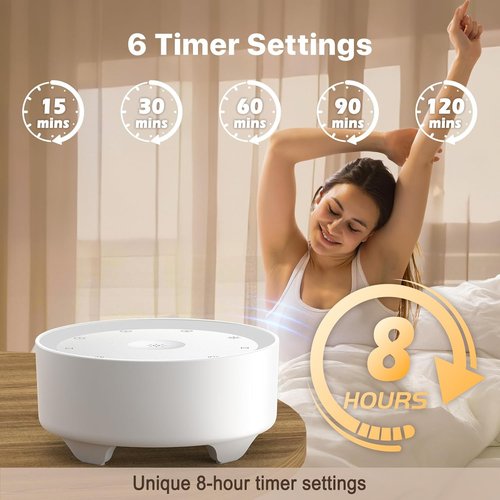 Kipcush White Noise Machine - 20 Soothing Sounds, Dimmable Night Light, USB Powered | Sleep Better Tonight