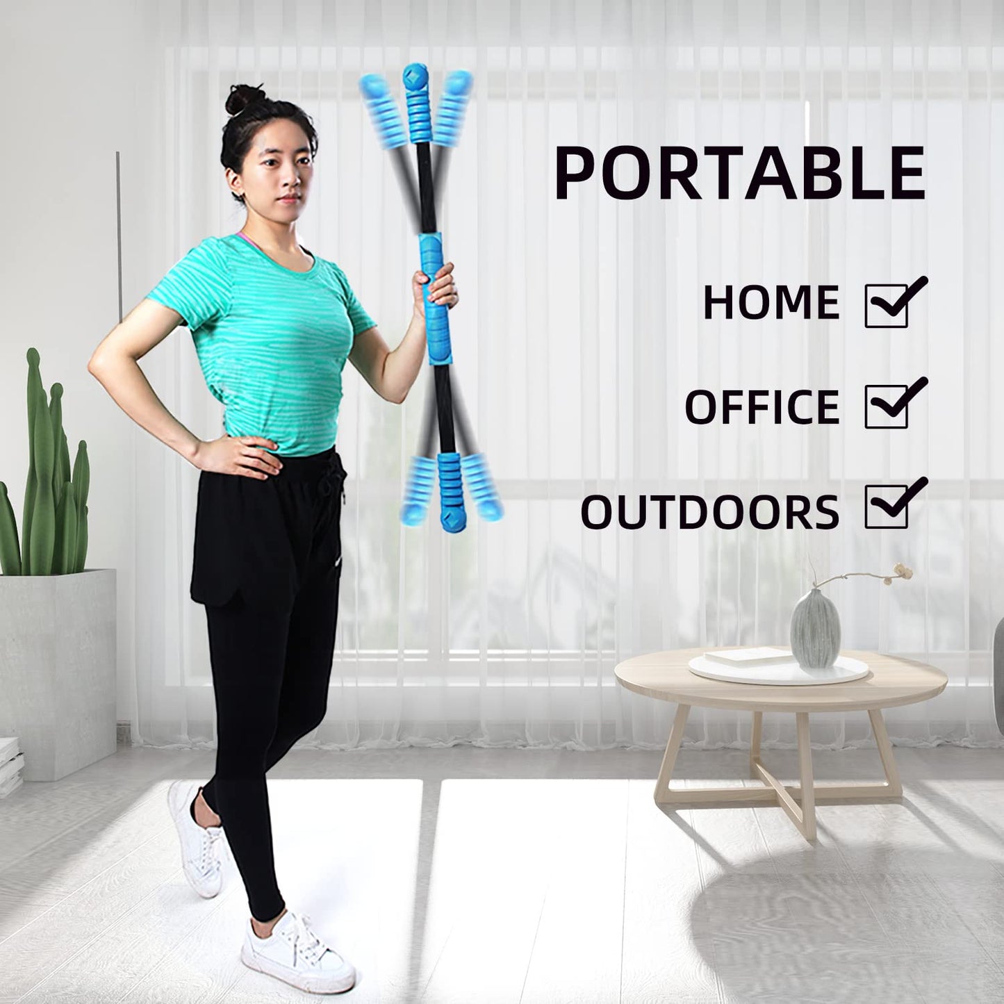 ANGLER DREAM One-piece Elastic Bar Muscle Training Fitness Stick Fat Burning Tremor Stick Full-Body Exercise Shoulder Rehabilitation Physical Therapy, Aerobics,Body Shaping