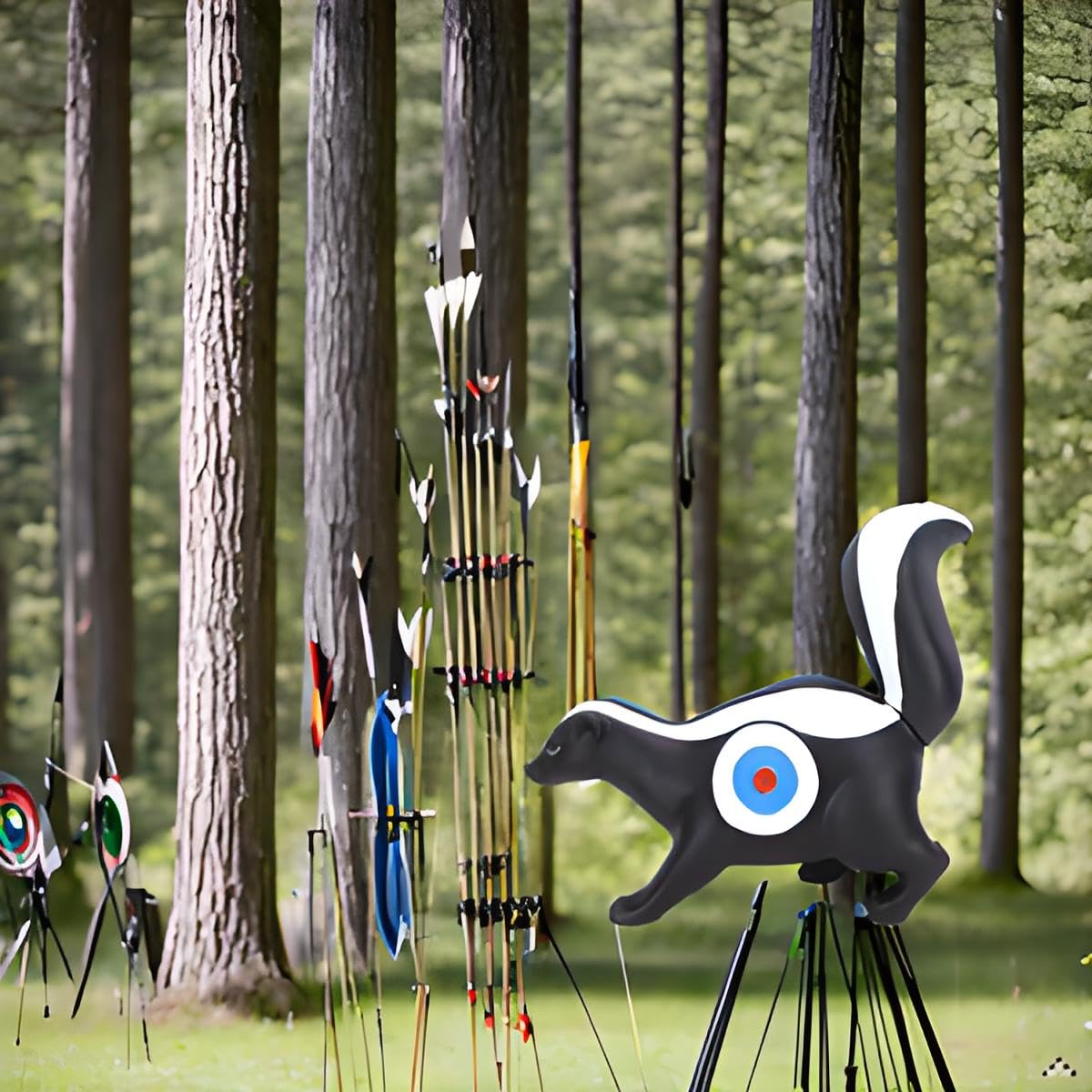 3D Skunk Archery Target - 3D Skunk Targets for Bow Hunting, 3D Skunk Two-Side Cores Shooters Animal for Outdoor Targeting Practice Training, Portable(18.1x6.3x15.7in)