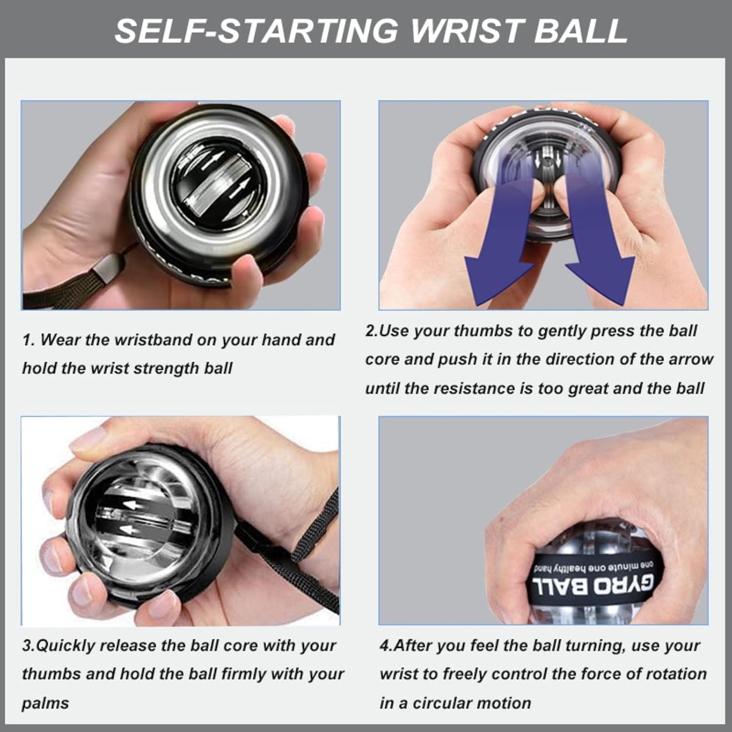 2026 New Curaball Torque Ball, Curaball Hand Exerciser, Gyro Ball with LED Lights and Portable Case, Hand Gripper Strengthener, Grip Strength Trainer for Strengthen Arms,Bones and Muscles (black1)