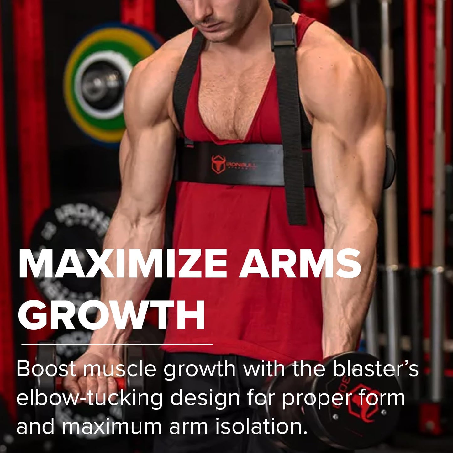 Iron Bull Strength Arm Blaster for Bicep Curls - Get Bigger Arms with Biceps Isolation Workout - Arm Support Strict Curl for Big Arms (Black)