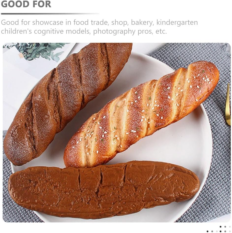 LIFKOME 9.05X2.75X1.37In Pu Artificial Bread Model Simulation Bread Photo Prop Bakery Display Kitchen Decor Lifelike