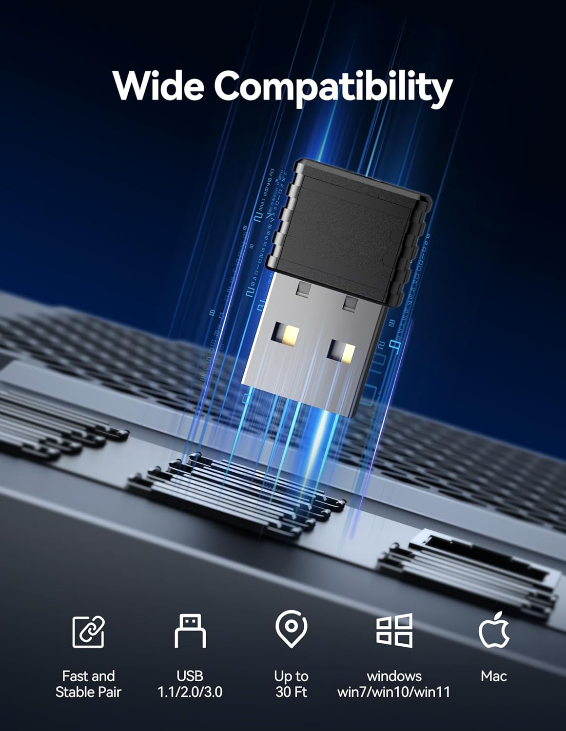 TECKNET 3 Mouse Jiggler Undetectable USB Mover Device with Modes, Color LED Indicator, Plug & Play to Keep PC Laptop