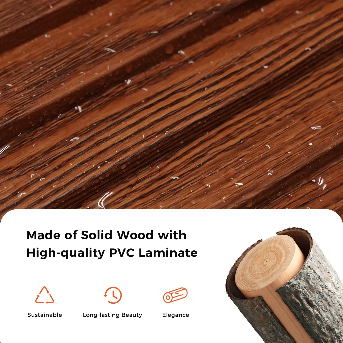 VESLARA Slat Wood Panel 4pcs Wall Panels with 2pcs End Trims 108’’ x 5.7’’ Wood Wall Panel for Interior Wall Decor Bedroom Living Room TV Background Walnut